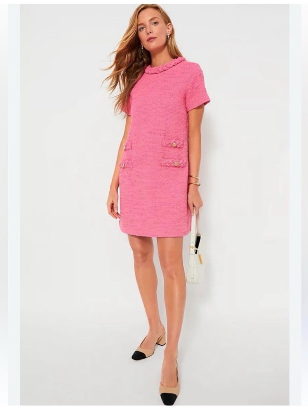 Tuckernuck Hot Pink Tweed Jackie Dress sz XXL Shift Mini Business Career NWT